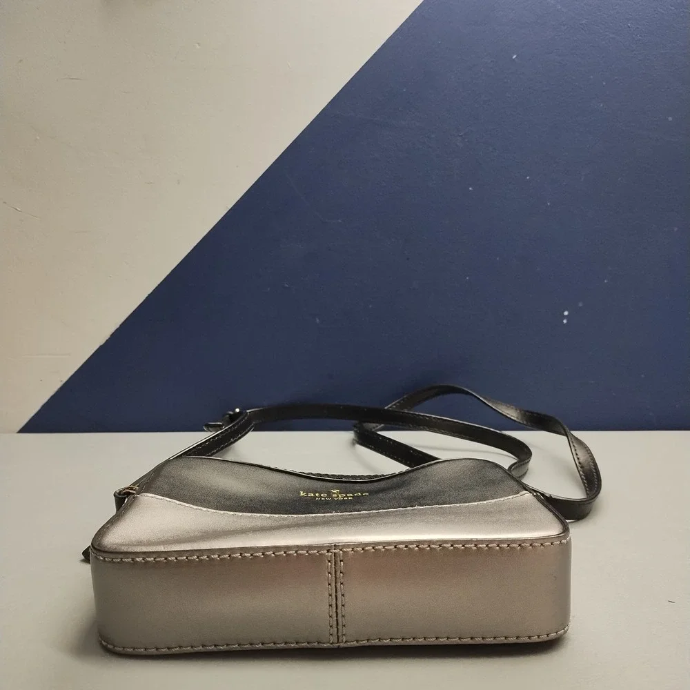 Kate Spade‎ Ivy Street Clover Crossbody Bag Womens Black Silver Adjustable Strap